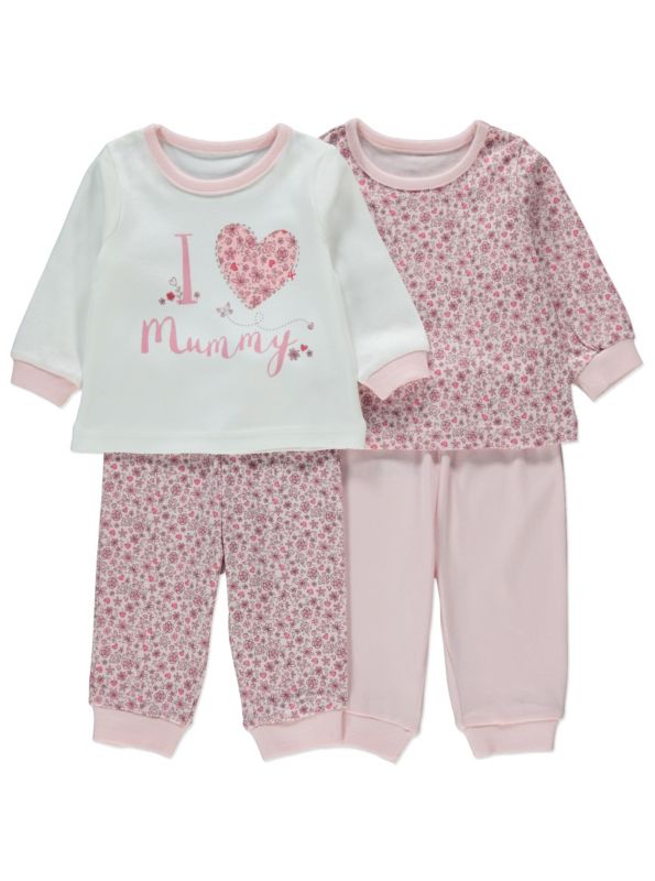 2 Pack I Love Mummy Pyjama Set Baby at ASDA Baby girls