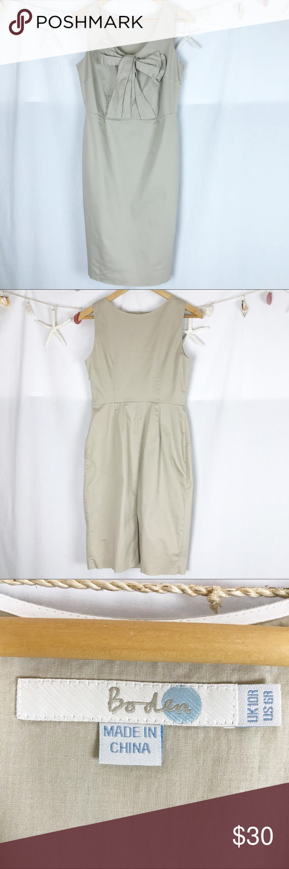 Boden beautiful tan Bow Front Dress size 6. 178 Boden beautiful tan Bow Front Dress size 6. 178