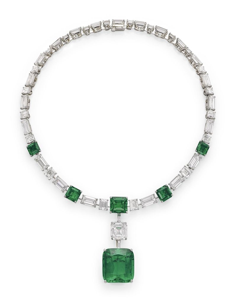 cartier emerald and diamond necklace