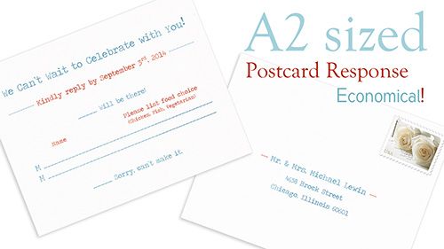 a2 postcard response weedings wedding response cards response cards size