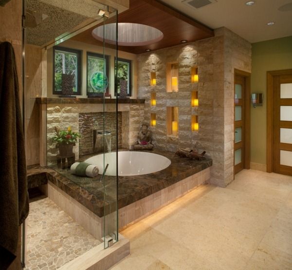 ides salle de bains asiatique tage luxueusement au plafond vitrage jardin de sortie avec piscine - Salle De Bain Asiatique ides salle de bains asiatique tage luxueusement au plafond vitrage jardin de sortie avec piscine - Salle De Bain Asiatique