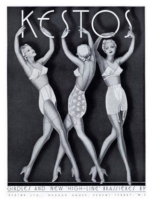 Vintage Lingerie advertising poster reproduction Kestos