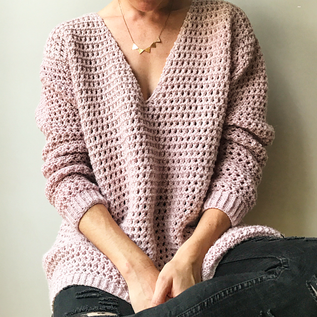 Sakura Sweater pattern by Maison Dene Crochet sweater pattern free