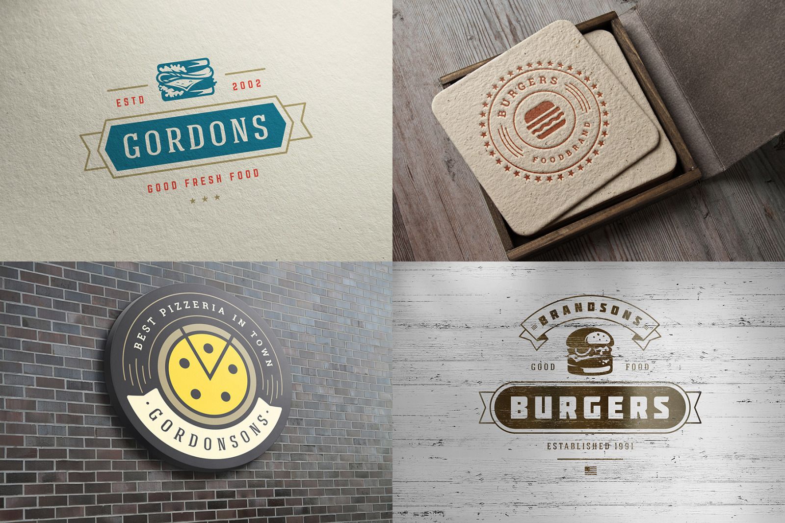 Download 36 Fast Food Logos and Badges in Logo Templates on Yellow Images Creative Store | Fast food ...