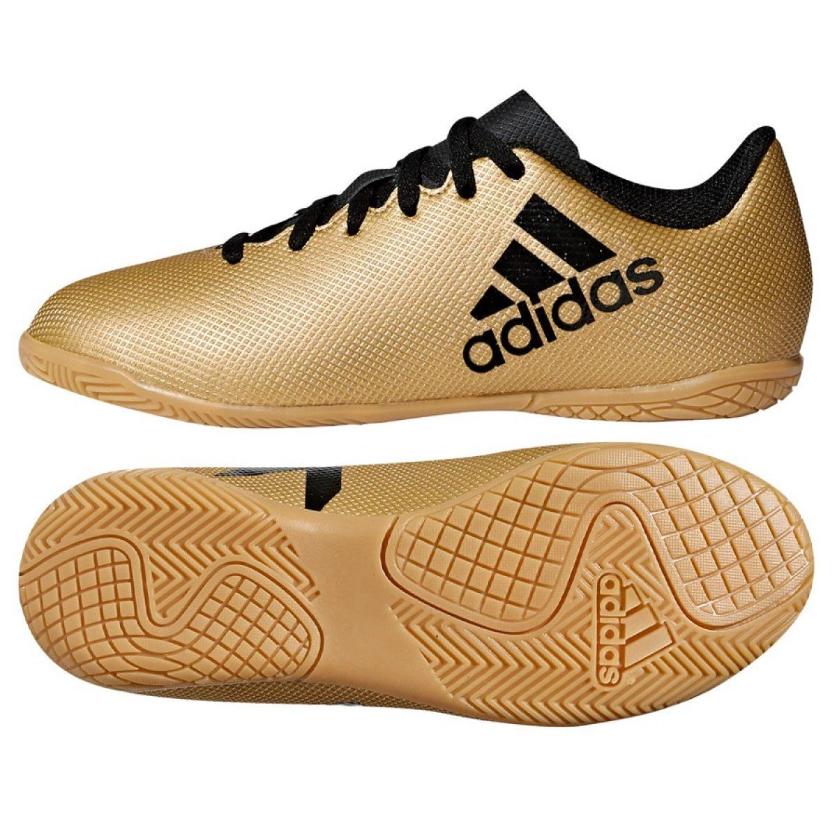 Buty halowe adidas X Tango 17.4 In Jr CP9052 złoty | Adidas, Tango, Sport shoes