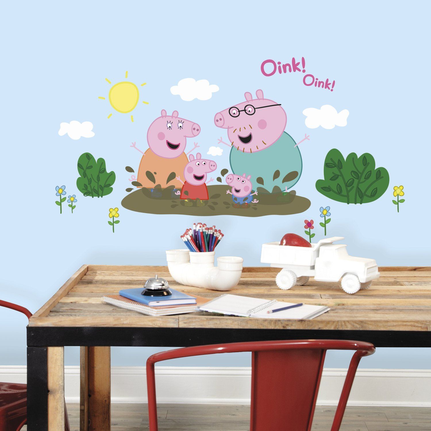 Roommates Rmk3186Gm Peppa The Pig Family Muddy Puddles Peel And Roommates Rmk3186Gm Peppa The Pig Family Muddy Puddles Peel And