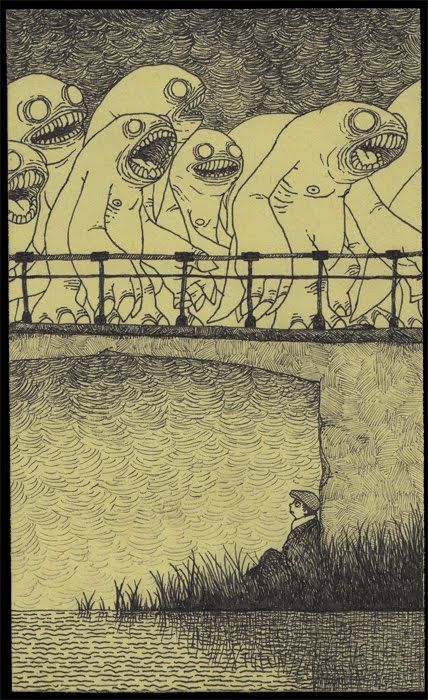 Don Kenn Monster Art, Monster Drawing, Art And Illustration, Creepy Art, Weird Art, Creepy Images, Arte Horror, Horror Art, Creepy Drawings