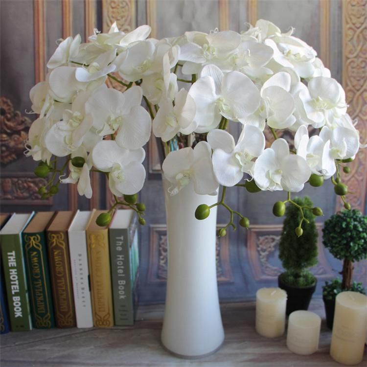 Artificial flower Fake Phalaenopsisfor Bridal Bouquets,Wedding Centerpieces Arrangement,Fake Phalaenopsis Floral Home Decoration,Table Decor