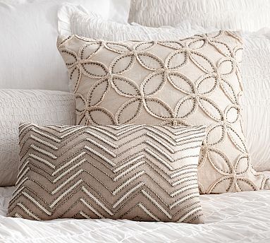 Luxury Glass Beads Decorative Pillow In Silver By Frette Pillows