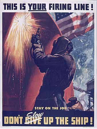 Stay on the Job NEW WWII Vintage Navy POSTER Don/'t Slow Up The Ship