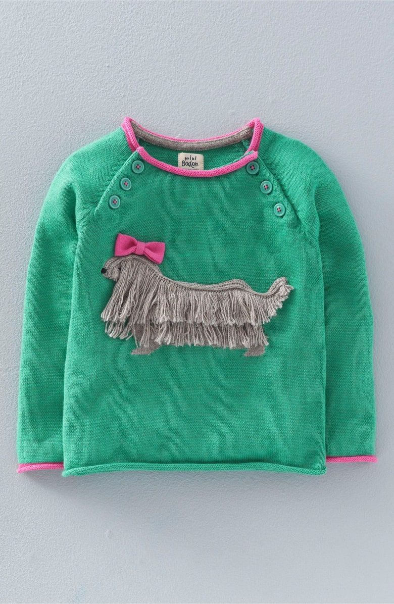 Mini Boden 'Fun Pet' Appliqué Sweater (Toddler Girls, Little Girls & Big Girls) | Nordstrom