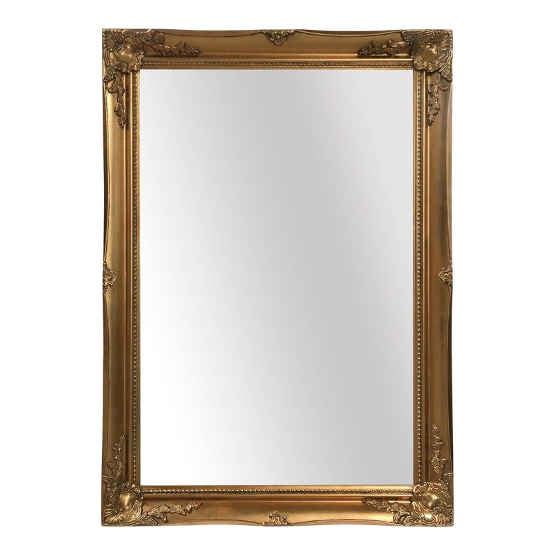 Maissance Solid Wood Antique Gold Wall Mirror Solid Wood Antique Gold Wall Mirror, Antique Gold Wall Mirror Large