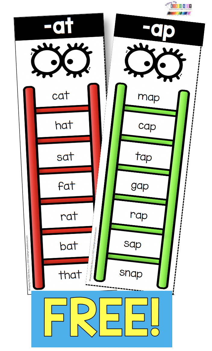 WORD FAMILY LADDERS FOR KINDERGARTEN