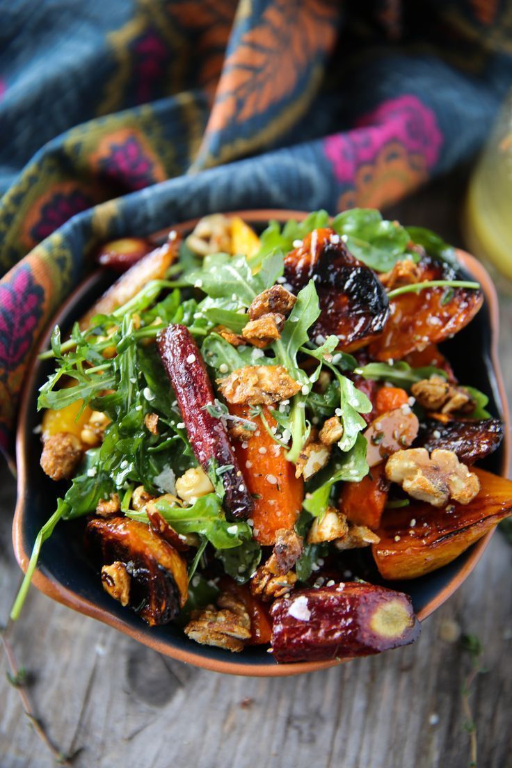 Roasted Beet & Carrot Salad with Honey Thyme Vinaigrette