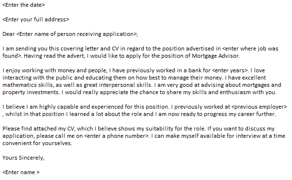 Mortgage Advisor Cover Letter example | cover letters | Pinterest ... Mortgage Advisor Cover Letter example | cover letters | Pinterest ...