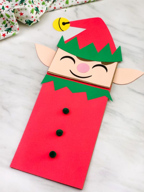 Elf Paper Bag Craft For Kids Kindergarten crafts, Paper bag crafts