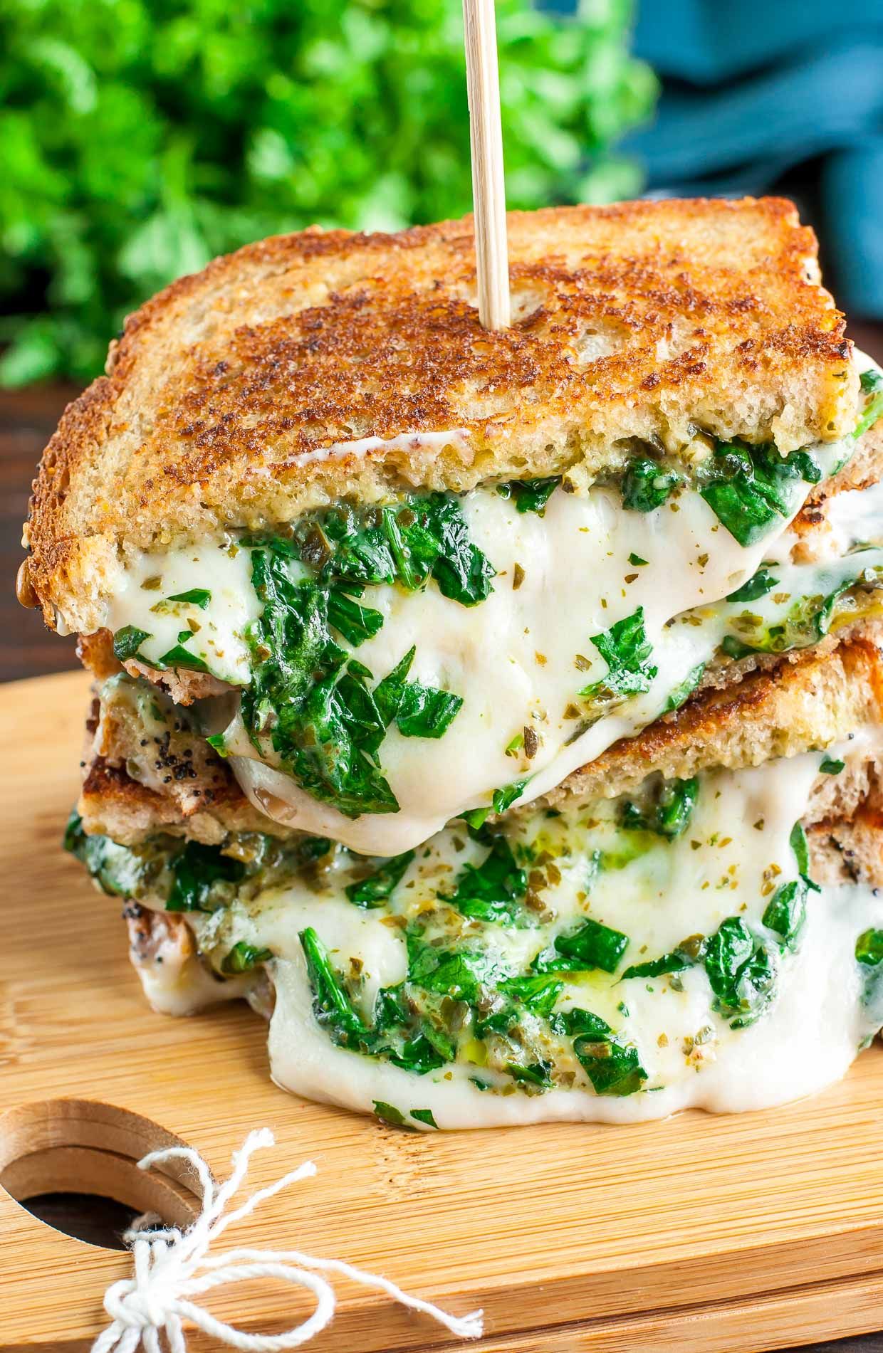 Easy Cheesy Vegan Spinach Pesto Grilled Cheese Easy Cheesy Vegan Spinach Pesto Grilled Cheese