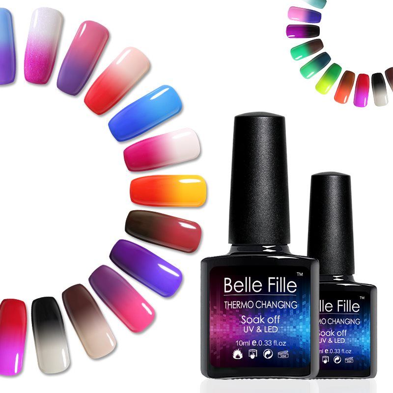 Temperature Change Colour Nail Gel Polish Soak Off Lacquer Varnish 10ml Hot Cold Chamelon Uv Thermal Polish Manicure Art Gel Gel Nails Nail Colors Nail Polish