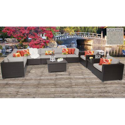 Sol 72 Outdoor Fernando 11 Piece Sectional Seating Group with Cushions | Birch Lane #resinpatiofurniture