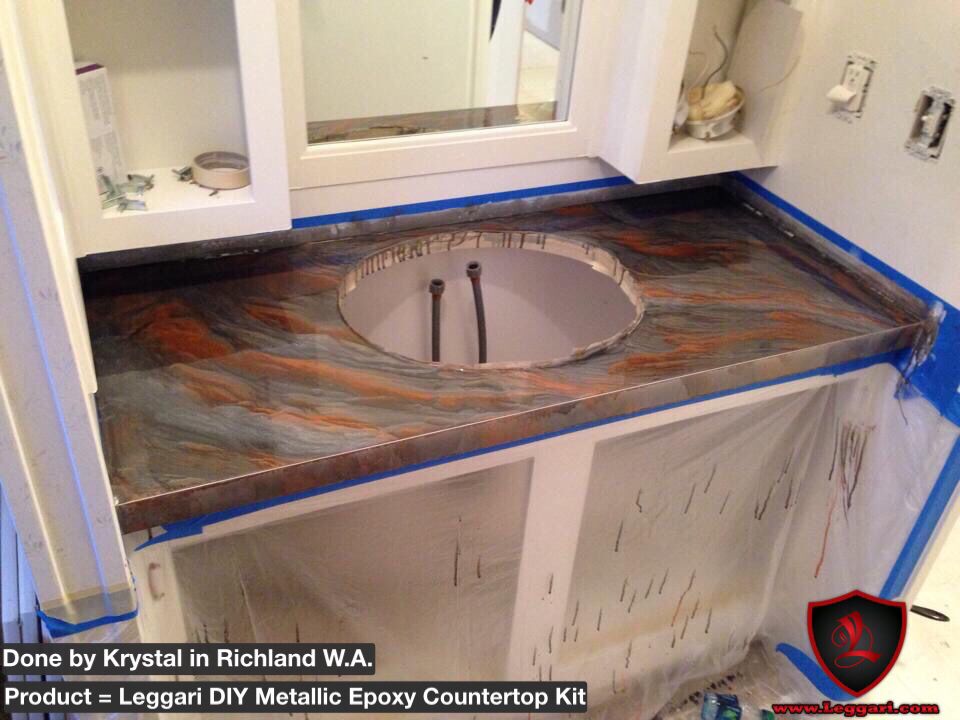 Diy Metallic Epoxy Countertop Resurfacing Kits Leggariproducts Diy Metallic Epoxy Countertop Resurfacing Kits Leggariproducts Metallicepoxy Durable Highgloss Scratchresistant Bathroomcountertop