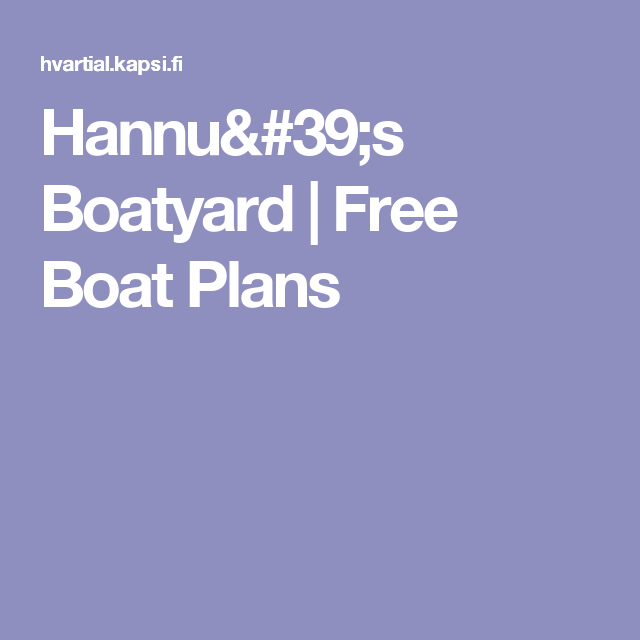 hannu's boatyard free boat plans