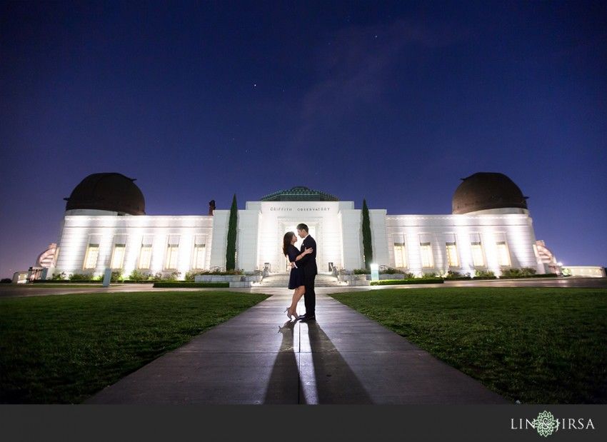 Griffith Observatory Engagement Session At Sunrise Los Angeles Engagement Photos Griffith Observatory Wedding Griffith Observatory