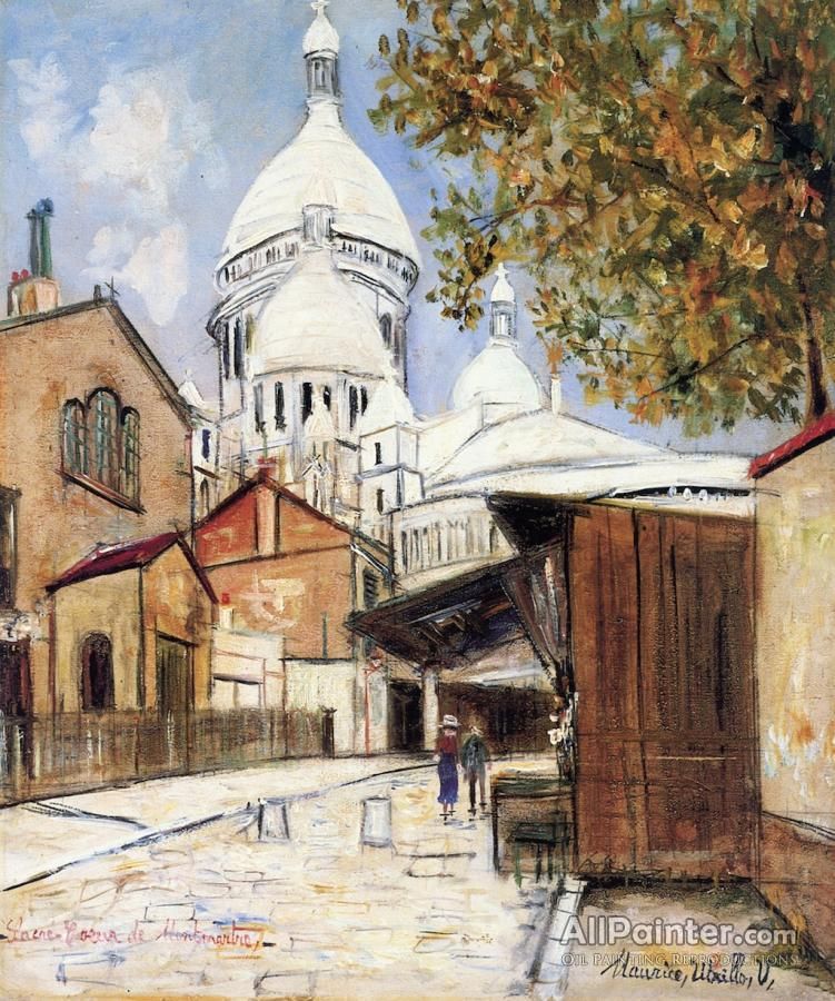 Maurice Utrillo Sacré Coeur De Montmartre Oil Painting Reproductions For Sale Maurice Utrillo Montmartre Painting
