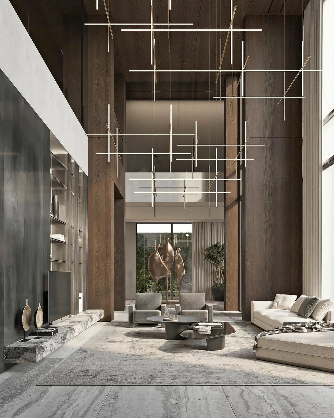Do you love this design? 😍 - Follow @zenqarchitecture for more!👈🏻 - By @yodezeen_architects 📐 - Tag your friends 👇🏻 ZenQ Designs offers premium interior rendering service and products for every modern home. Contact: info@zenqdesigns.com Ceiling Design Bedroom, Home Room Design, Bathroom Interior Design, Living Room Designs, House Design, Residential Lobby Interior, Interior Architecture, Interior Rendering, Loft Style Interior