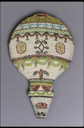 Balloon-shaped case French ca. 1783-1790 Needle Book, Needle Case, Antique Samplers, Beaded Purses, Beaded Bags, Balloon Shapes, Fabric Beads, English Paper Piecing, Antique Textiles
