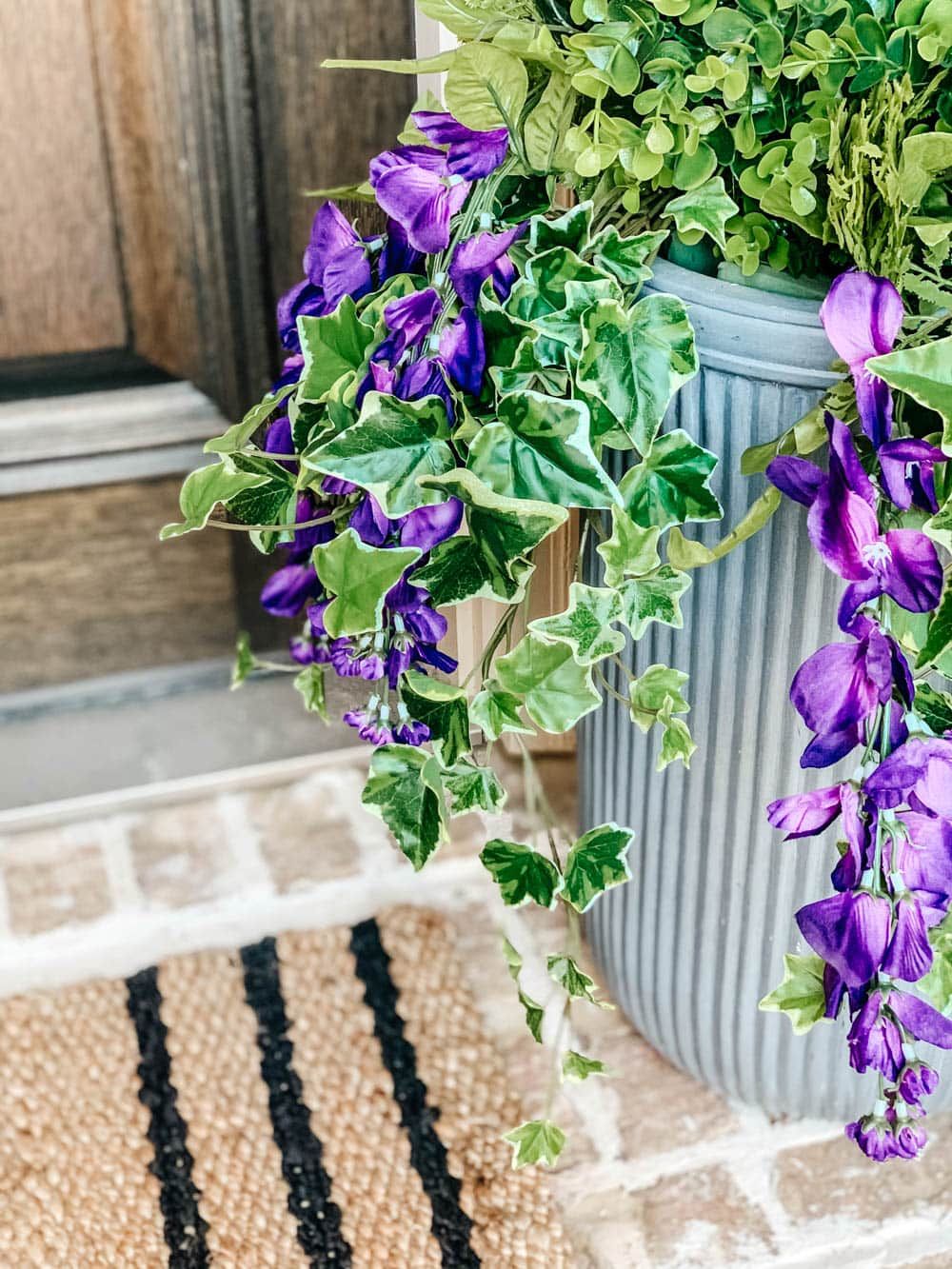 How To Fill An Outdoor Planter With Artificial Flowers And Faux Plants In 2021 Plant Arrangements Potted Fake Outdoor Planter With Artificial Flowers, How To Fill An Outdoor Planter With Artificial Flowers