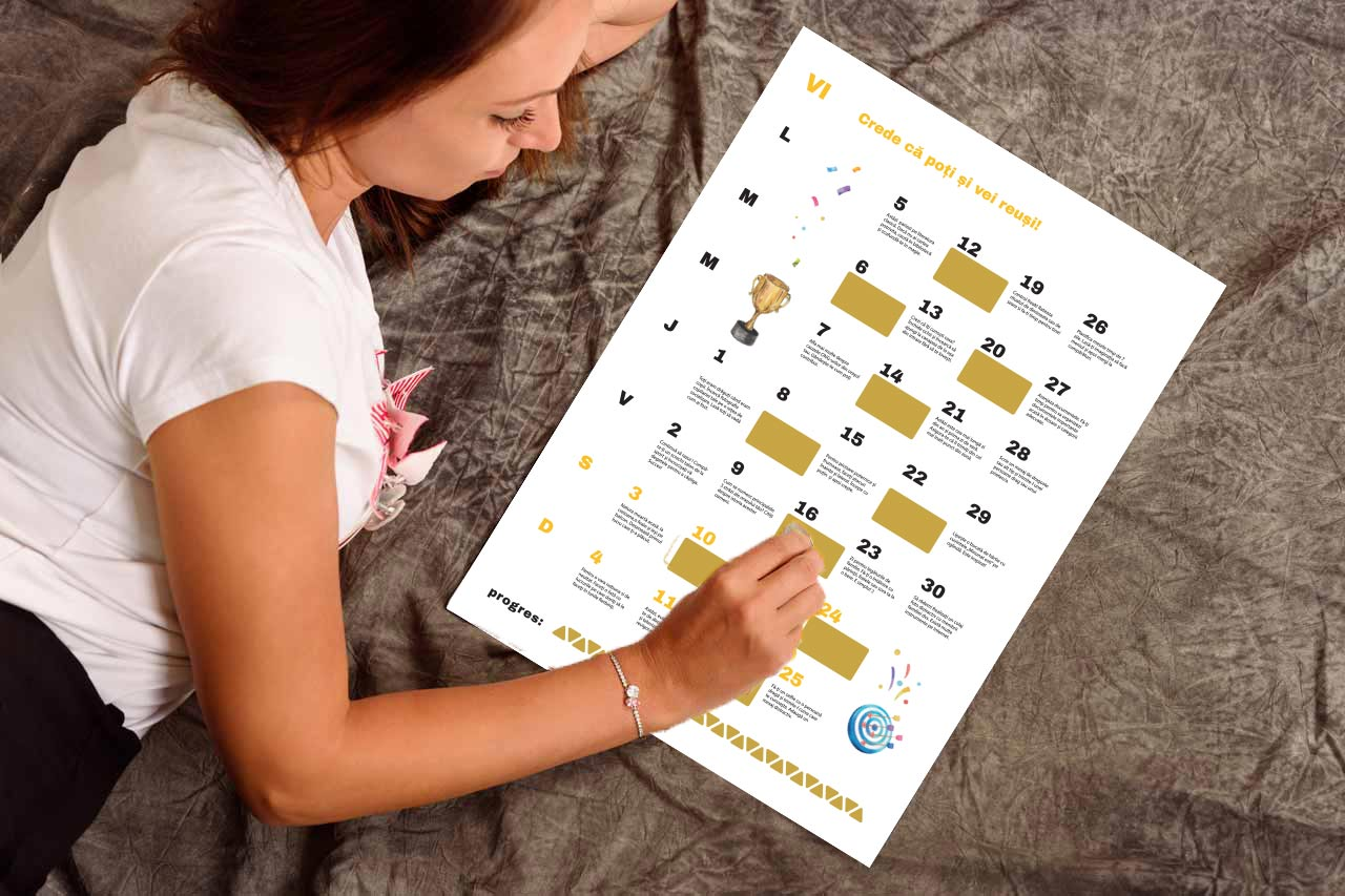 Calendar de provocări pentru toată lumea 2023 - Dă Еmoție - Calendar de Provocări Thing 1, Nicu, Secret Santa, Calendar, Ideas, Secret Pal, Life Planner, Thoughts