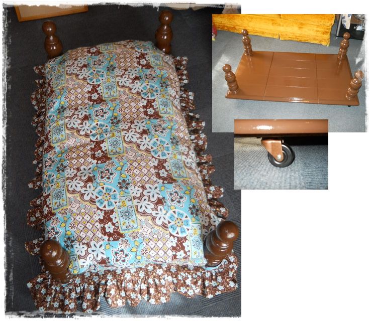The large sleeping area of 45.5" x 25.5" makes this the perfect bed for your large/extra large breed dog. This bed can handle a weight up to 175 lbs! The dust ruffle removes to be washed. The hand stuffed pillow is large, but washable in a large washing machine. I recommend washing gentle, tumble dry low/fluff. Because this bed is heavy and awkward to move on your own, I've added heavy duty casters rather than legs. This also means the bed is very low to the ground, but not on it. $250.00 Diy Dog Bed, Dog Beds, Animal Projects, Diy Projects, Heavy Duty Caster, Large Coffee Tables, Dust Ruffle, Large Dog Breeds, Cool Pets
