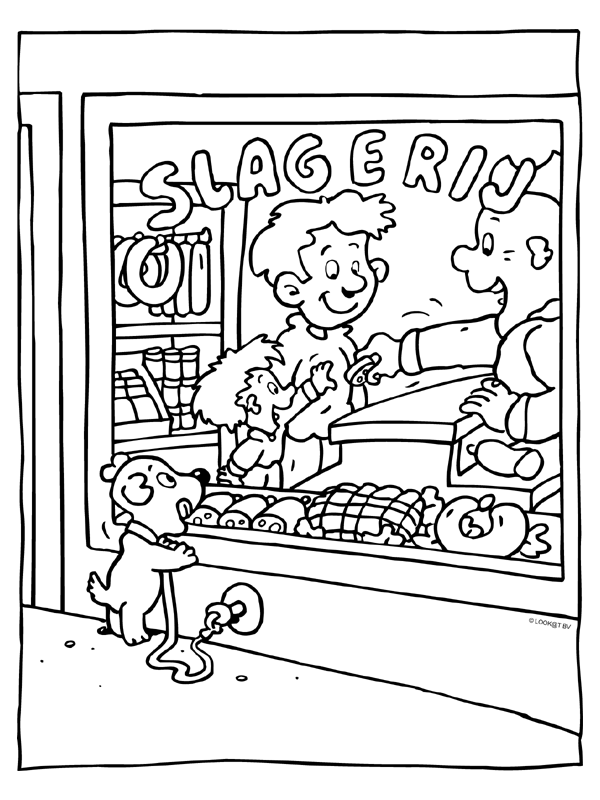 Slagerij - Knutselpagina.nl - knutselen, knutselen en nog eens knutselen. Food Clipart, Art For Kids, Coloring Pages, Vault Boy, Preschool, Classroom, Clip Art, Restaurant, Scrapbook