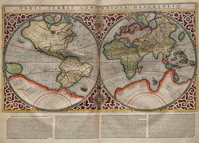Ancient Rare Mercator Map Of America 1595 Canvas Vintage Wooden Frame Hanger
