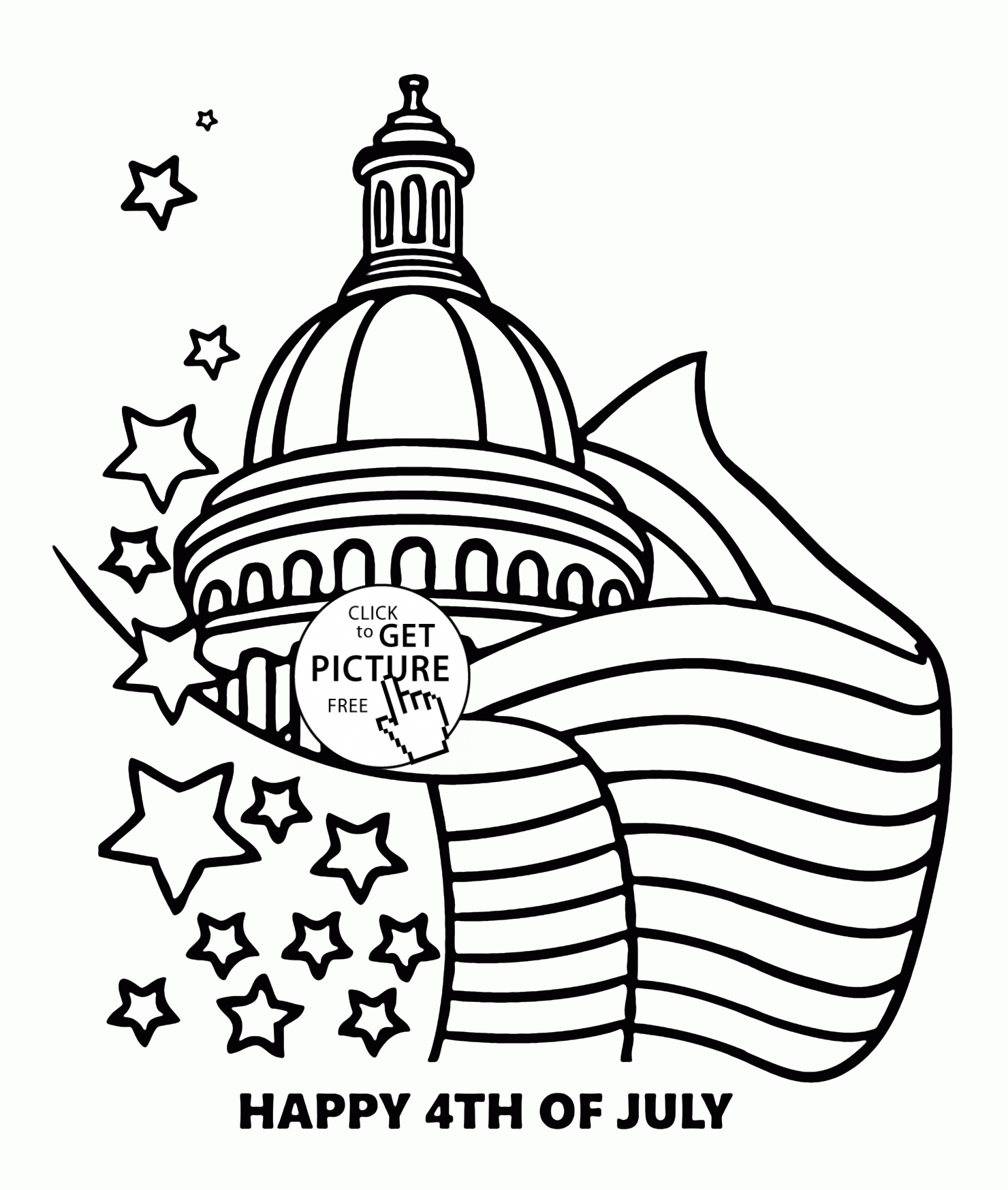 Download Independence Day of America coloring page for kids, coloring pages printables free - Wuppsy.com ...