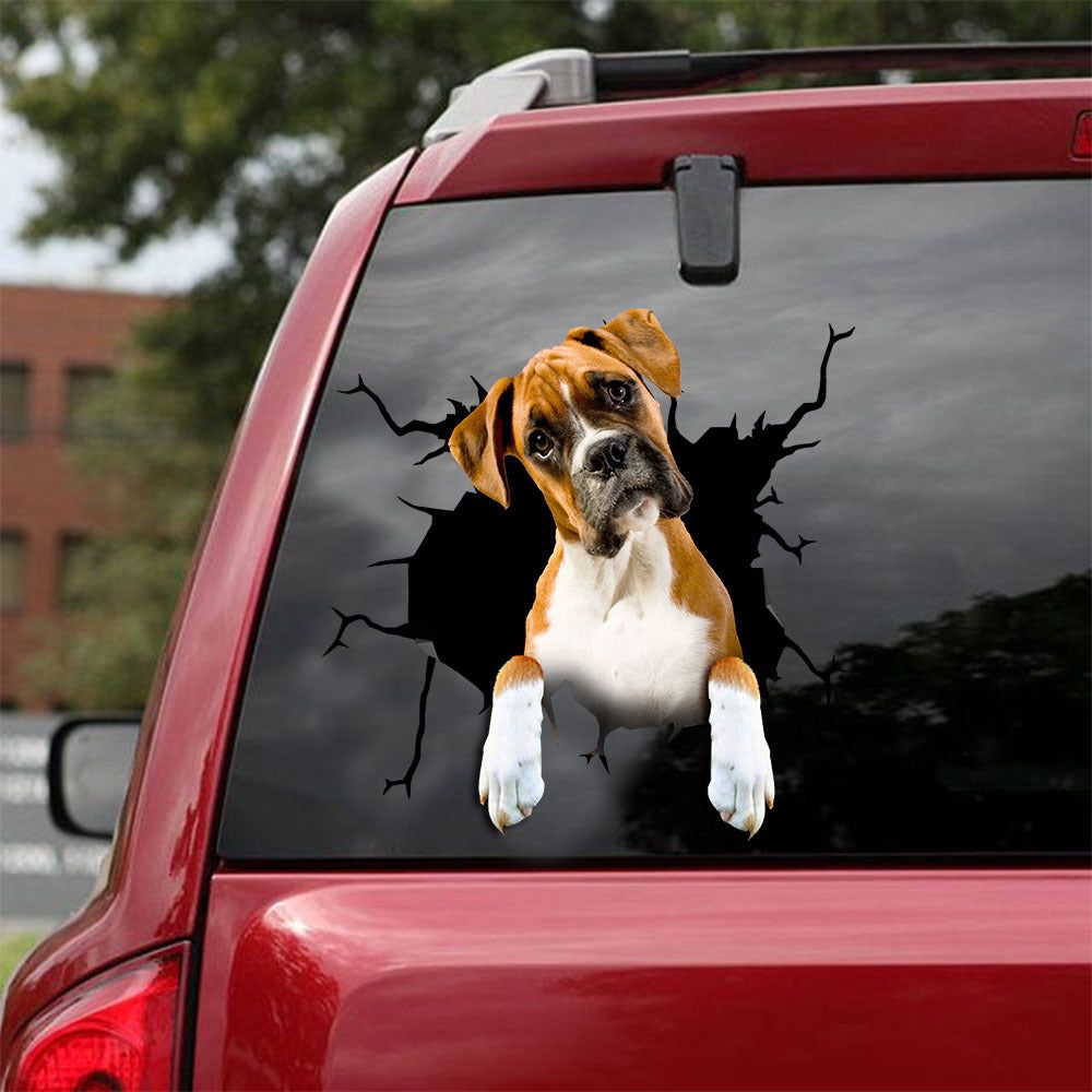 Vinyl Aufkleber Decal Car WALL Boxer Hund niedlich freche gucken Deutsche Kennel Club Vinyl Aufkleber Decal Car WALL Boxer Hund niedlich freche gucken Deutsche Kennel Club