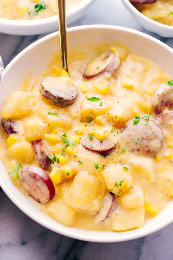 Slow Cooker Sausage and Potato Soup is filled with Slow Cooker Sausage and Potato Soup is filled with