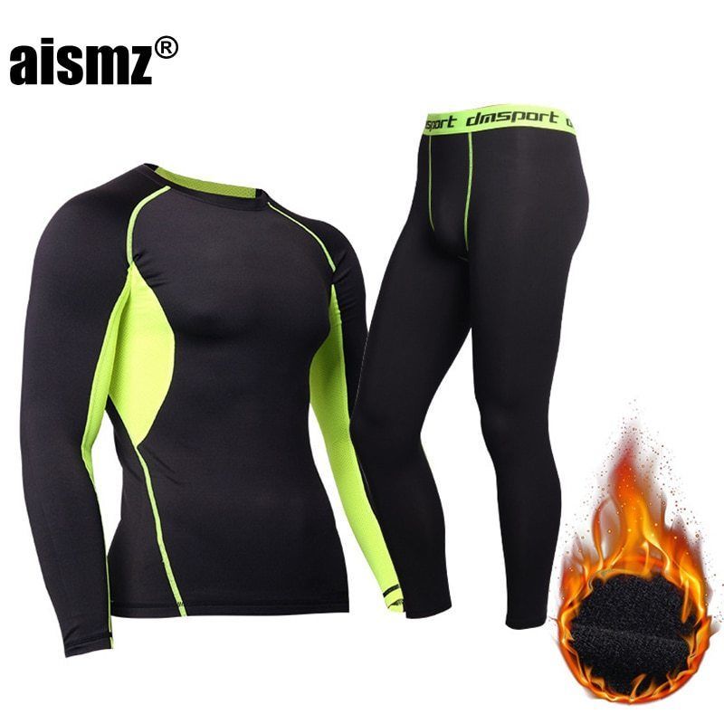 Men ? s Thermal Underwear Set Sport Long Johns Base Layer Compression Gear f/ür Workout