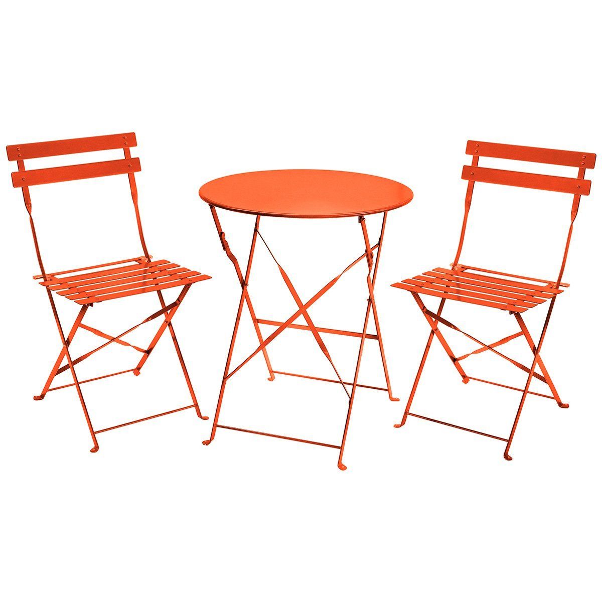 Charles Bentley 3 Piece Folding Metal Bistro Set Garden Patio Charles Bentley 3 Piece Folding Metal Bistro Set Garden Patio Furniture Round Table 2 Chairs