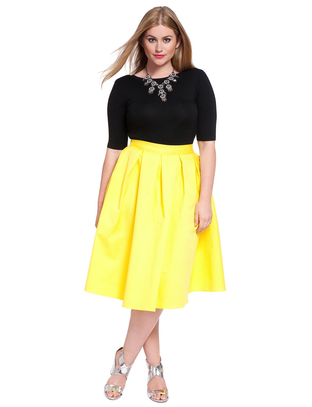 Studio Midi Skirt | Women's Plus Size Skirts | ELOQUII Plus Size Skirts ...