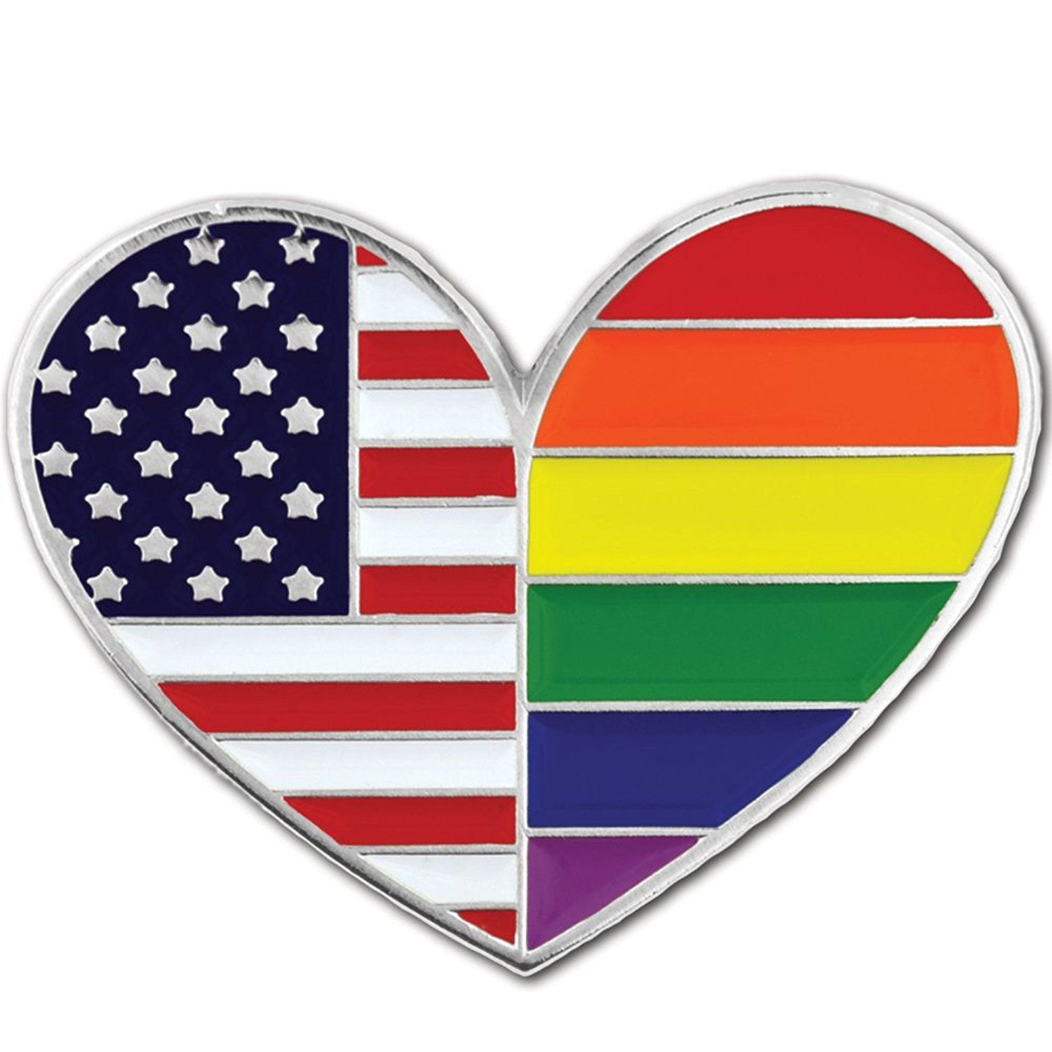 rainbow colored pin and gay pride flag and heart rainbow colored pin and gay pride flag and heart