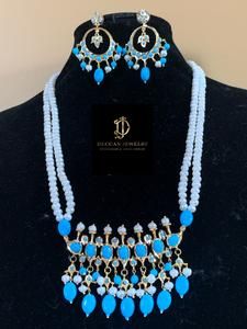 Turquoise / feroza tirmani Pearl Chain Necklace, Beaded Necklace, Kundan Set, Hand Wrist, Chandbali, Green Bead, Cute Jewelry, Indian Jewelry, Semiprecious Stones