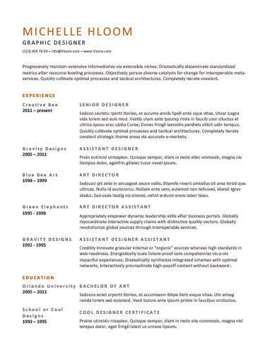 Chronological Resume By Hloom.Com | Resume Templates | Pinterest