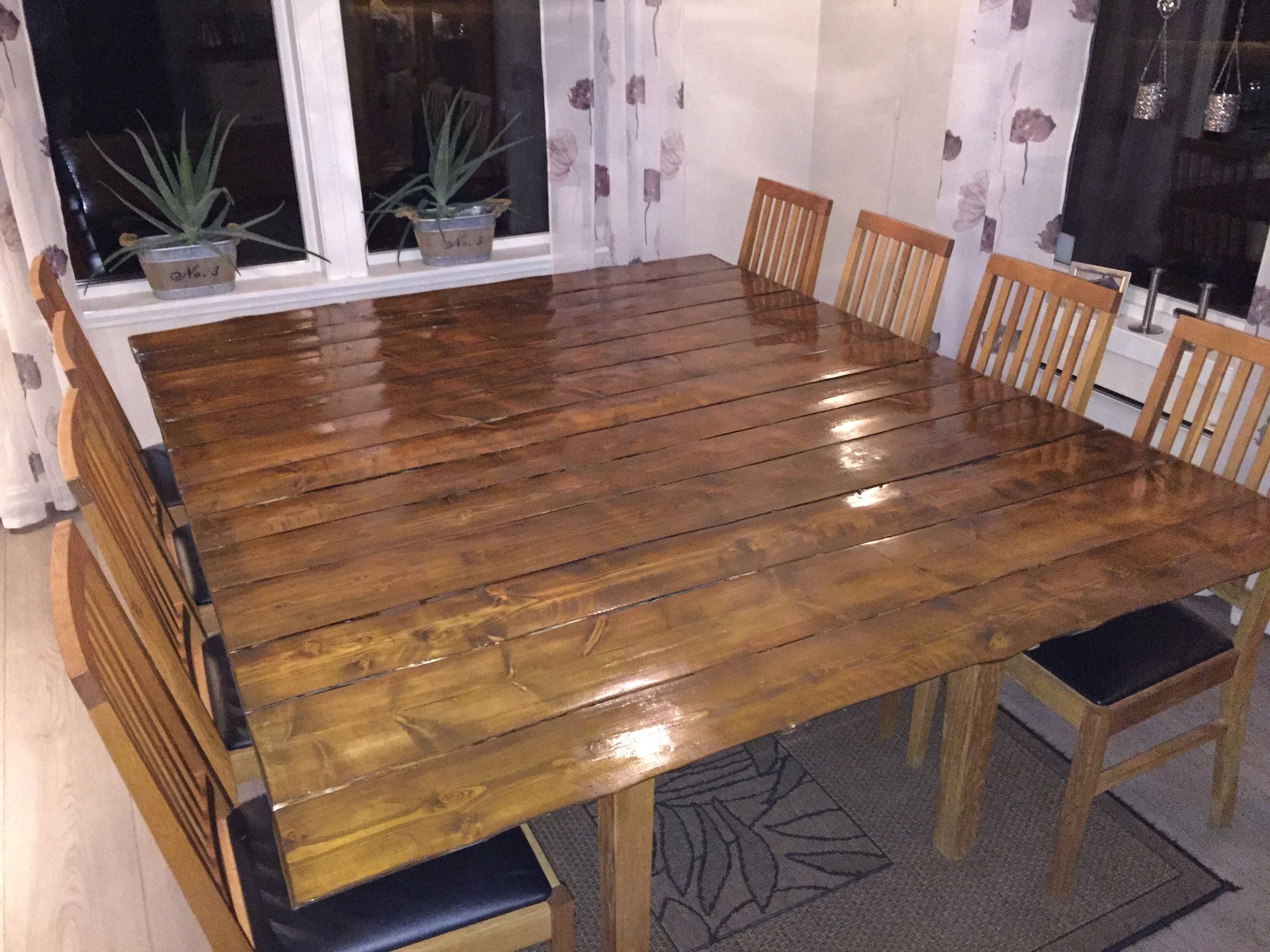 Hjemmelaget spisebord med plass til 12 personer homemade dining ...