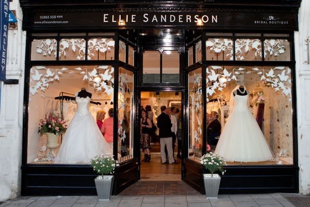 Ellie Sanderson Oxford shop window wedding dresses Boutique Ellie Sanderson Oxford shop window wedding dresses Boutique