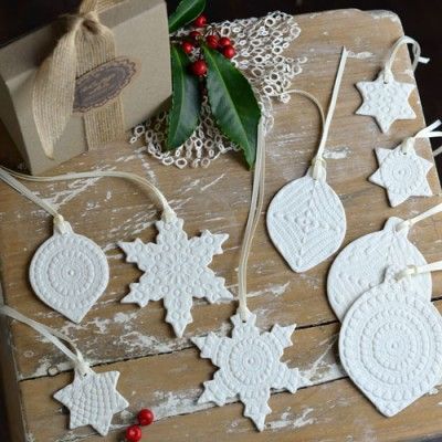 Vintage Lace Porcelain Christmas Ornaments By KIm Wallace Ceramics Vintage Lace porcelain Christmas ornaments by KIm Wallace Ceramics - Vintage Lace Porcelain Christmas Ornaments By KIm Wallace Ceramics