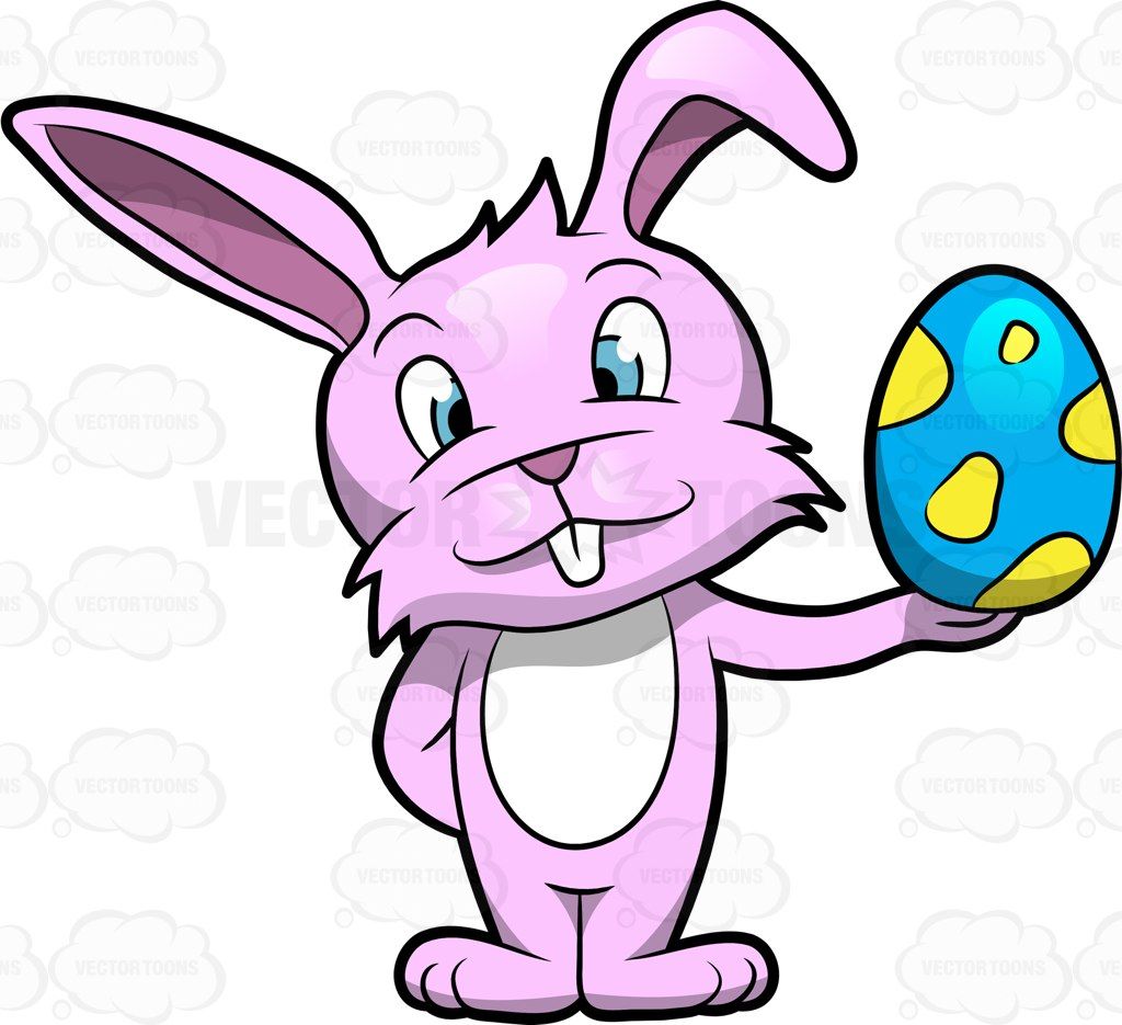 A cute bunny holding up an Easter egg adorable animal blessed