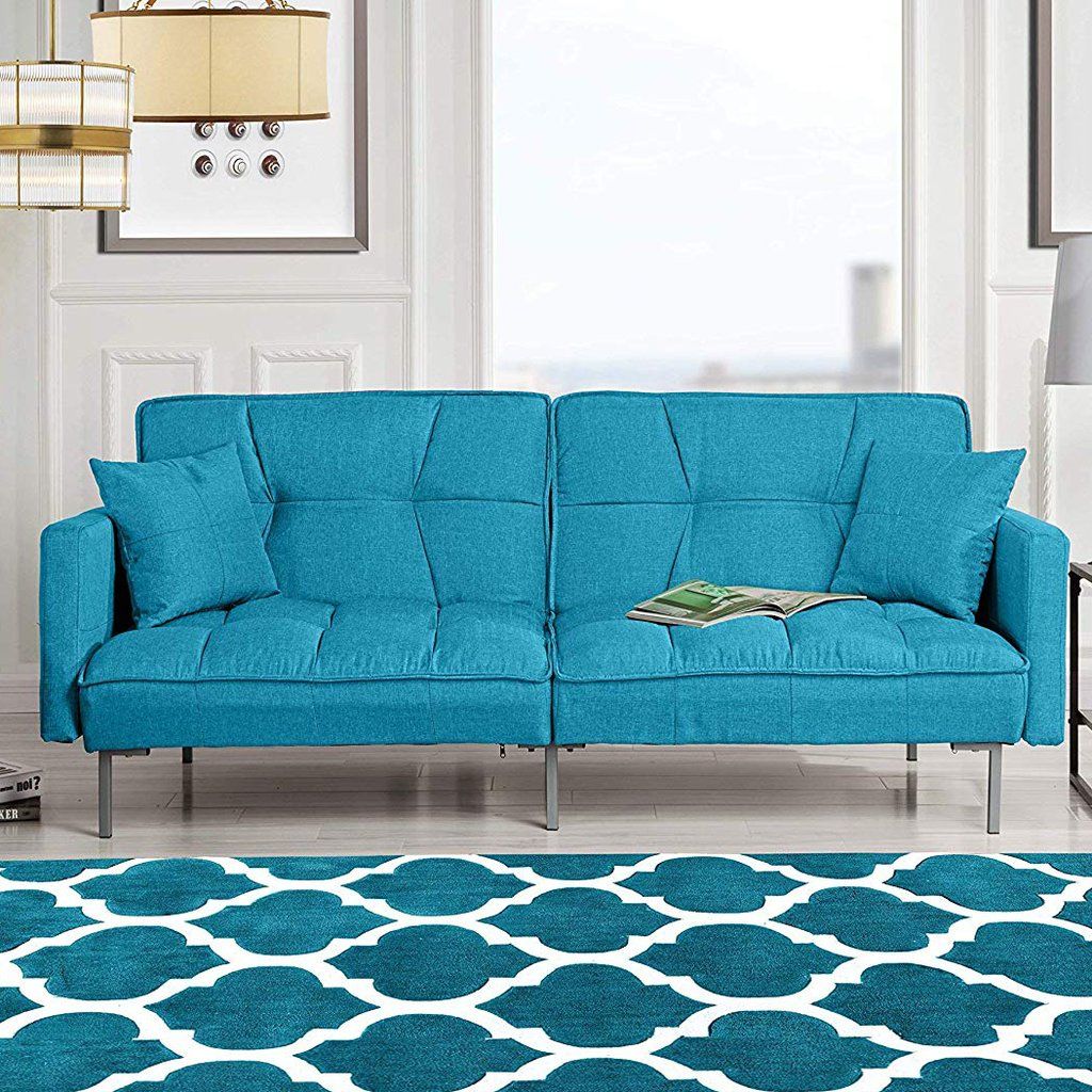 Nemo Cheery Modern Soft Linen Sleeper Futon Sofa Upholstered Sectional Futon Sofa Upholstered Sectional, Soft Linen Sleeper Sofa