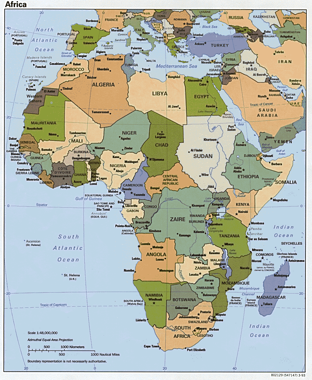 world map africa