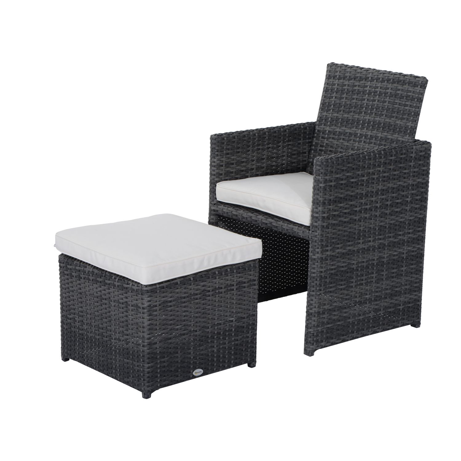 outsunny 5pcs outdoor indoor wicker rattan dining set garden